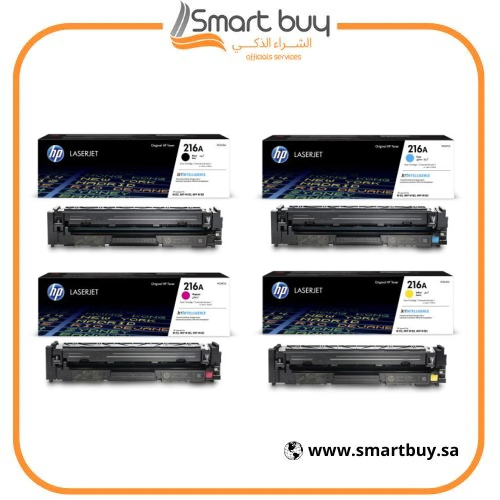 حبر اتش بي 216A طقم 4 ألوان أصلي (أسود، سماوي، أصف...