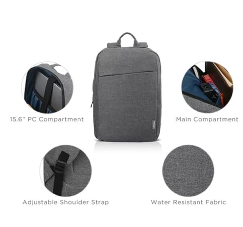 حقيبة ظهر لابتوب من لينوفو بي 210 15.6 انش , رمادي