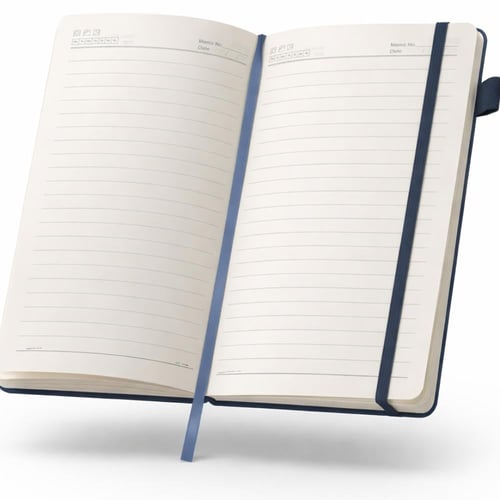 دفتر ملاحظات فاخر مع قلم برباط مطاطي — لون أزرق