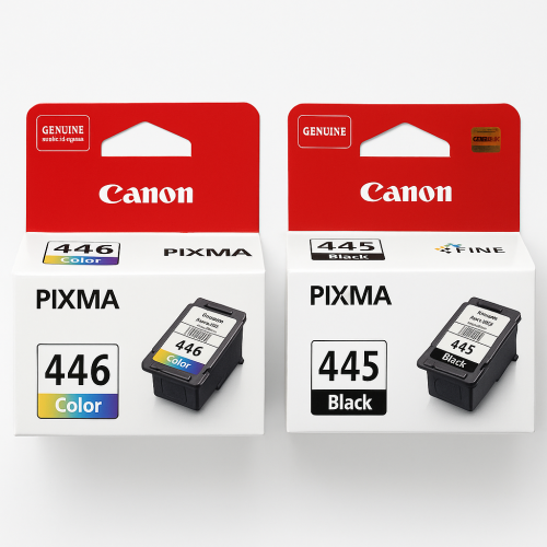 حبر كانون 445 أسود + 446 ملون أصلي طقم– جودة عالية...