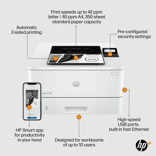 طابعة HP LaserJet 4003dw – طباعة مزدوجة ولاسلكية ع...