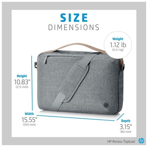 حقيبة لابتوب اتش بي رينيو 15 رمادي 15 1A213AA