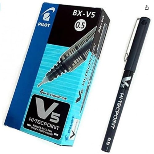 قلم بايلوت V5 Hi-Tecpoint أسود – BX-V5-B – صناعة ي...