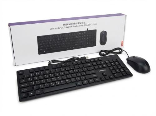 لوحة مفاتيح وماوس Lenovo KM200 السلكية – عربي/إنجل...