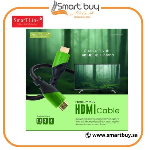 كابل HDMI سمارت لاين بريميوم 2.0V بدقة 4K HD و3D ب...