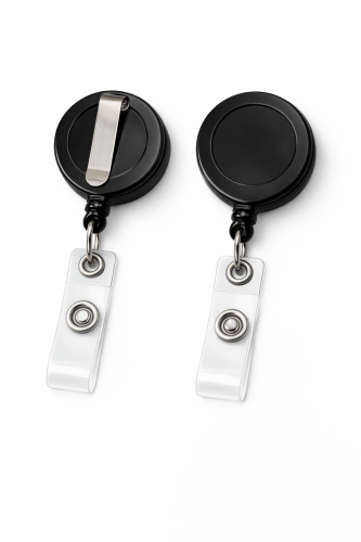 سحاب بطاقة دائري أسود (Black Retractable Badge Ree...