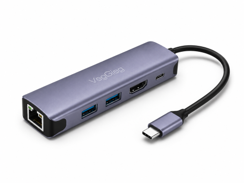VegGieg V-TC05R USB-C 5-in-1 Multifunction Hub wit...