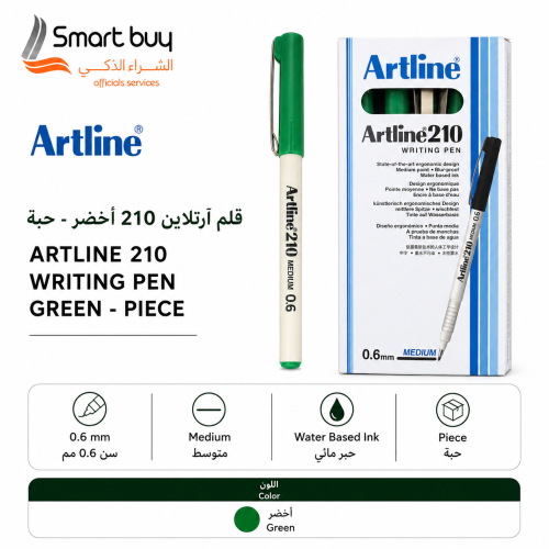 Artline 210 Writing Pen 0.6mm Medium Point Water-B...