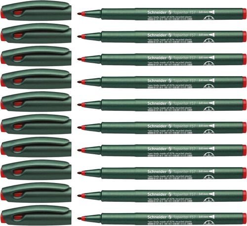قلم ألياف شنايدر Topwriter 157 – أحمر – سمك 0.8 مم...