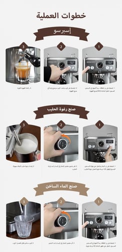 ماكينة قهوة اسبريسو قابلة للتعديل درجة حرارة 58 مل...