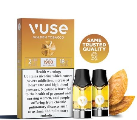 بودات فيوز معبأة بنكهة توباكو ذهبي 1900 شفطة - VUS...