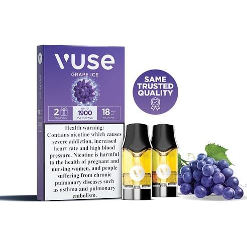 بودات فيوز معبأة بنكهة عنب ايس 1900 شفطة - VUSE Gr...