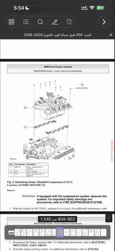 كتيب PDF طرق صيانة فورد فكتوريا 2005-2008
