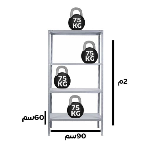 وحدة تخزين حديد 60×90×200 سم