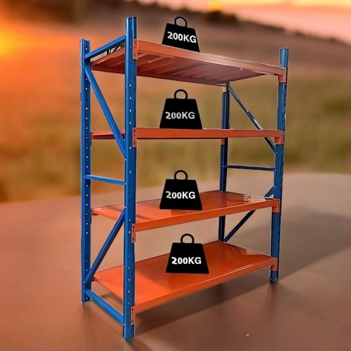 ارفف تخزين ازرق وبرتقالي 200 كجم/رف | 200×200×60 س...