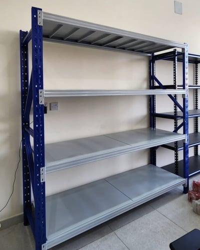 رفوف تخزين متوسطة 200x200x60 سم لون ازرق في ابيض