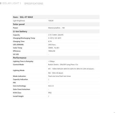 اضاءة طاقة للممرات والحدائق