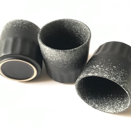 كوب سراميك مرقط أسود 130 مل