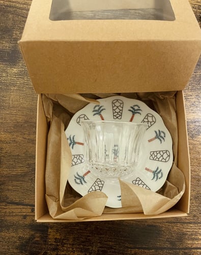 طقم صحن شاي نقش تراثي