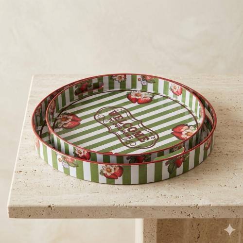 صينية تقديم دائرية مزخرفة