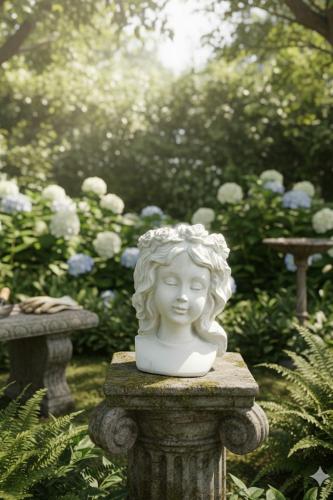 سم 17*11*23 أصيص بشكل رأس فتاة , مقاس