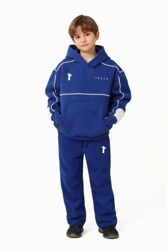 طقم هودي أطفال كحلي