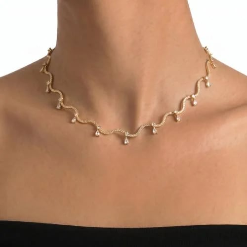 Gold Crystal choker