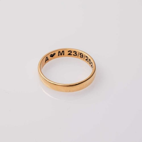 دبلة فضة بالتاريخ ليزر