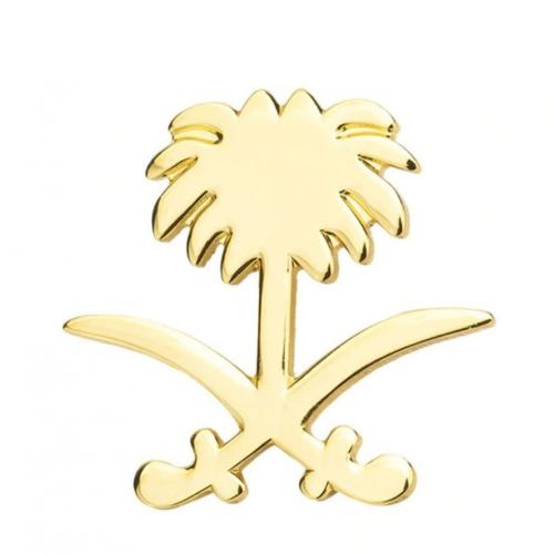 ستيكر جوال معدني سيفين و نخلة دهبي مع ستيكر ثاني ه...