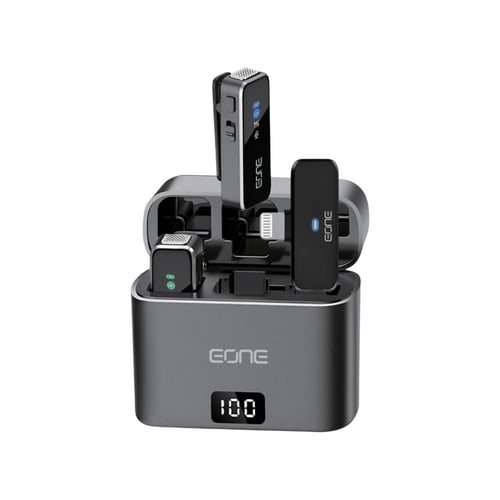 مايك مزدوج لا سلكي لجميع الأجهزة بخاصية العزل التا...