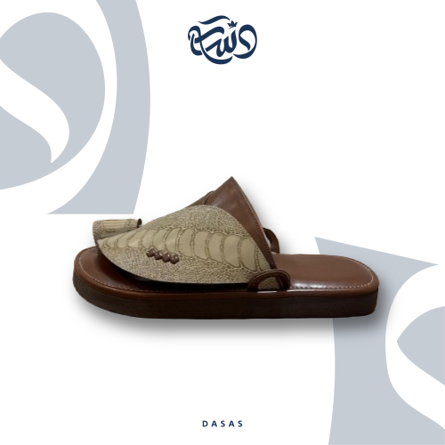 حذاء جلد ساق النعام عودي طبيعي