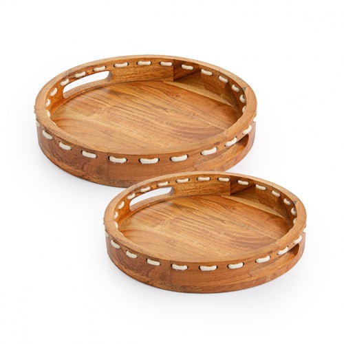 صينية دائرية بحبل طبيعي