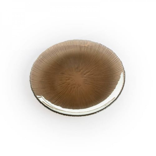 صحن زجاجي رمادي صغير