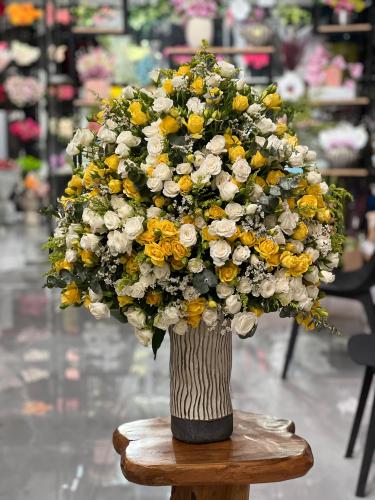 فاز من بيبي ورد الطبيعي أبيض وأصفر RY014