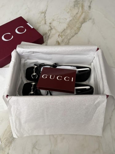 Gucci horsebit GG canvas ballet flats