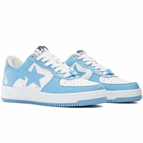 A BATHING APE Bape Sta Patent Leather White Blue