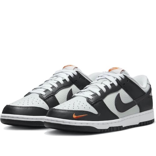 Nike Dunk Low Grey Black Orange Mini Swoosh