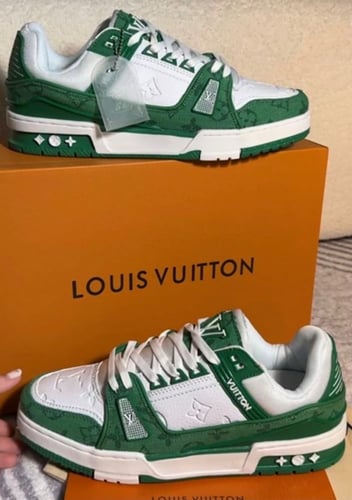 Louis Vuitton Trainer Low White Green