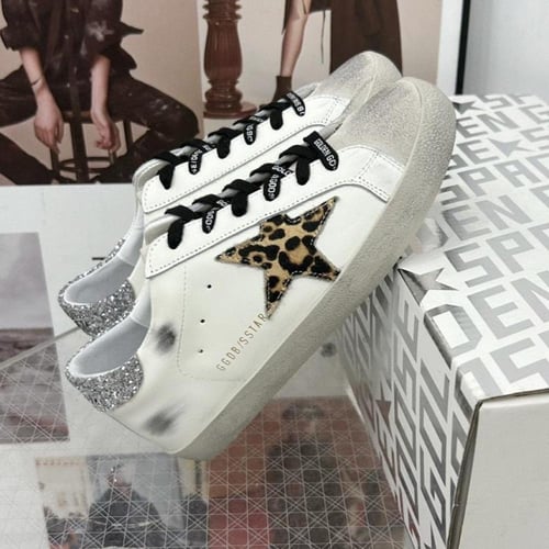 Golden goose Superstar distressed lace-up sneakers