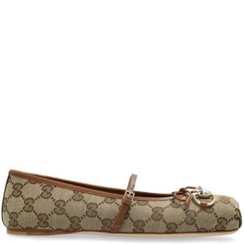 GUCCI Horsebit Mary-jane Ballet Flats in Velvet