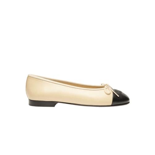 BALLET FLATS Cotton & Patent Calfskin
