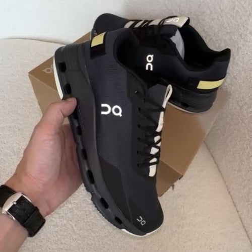 On Cloudnova Form Sneaker in Black & Hay