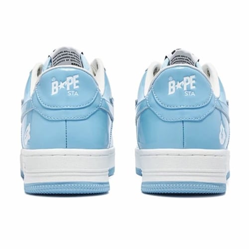 A BATHING APE Bape Sta Patent Leather White Blue