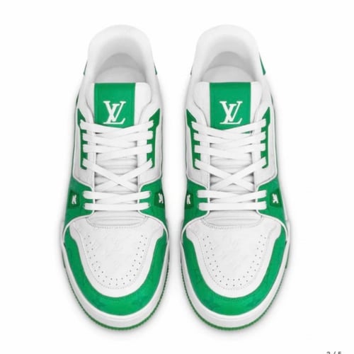 Louis Vuitton Trainer Low White Green