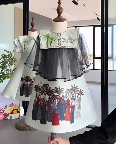 فستان اليوم الوطني بشكل جديد مع شيفون