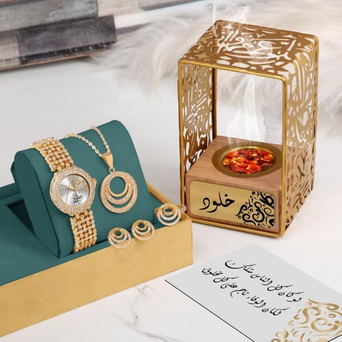 طقم هدايا نسائية مميزه وراقية مرصعة بفصوص