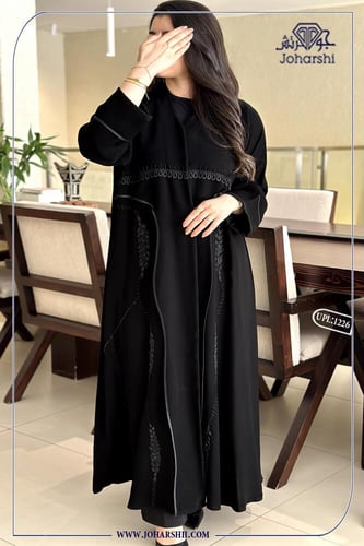 عباية سهاد قماش ملكي مع شك بقصه جديده بتصميم أنيق