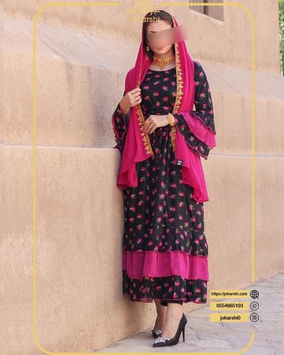 جلابيه شالكي نسائيه مزينة بالورود