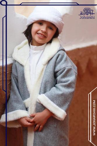 فروة أطفال شتوية بألوان زاهية بعدة اللوان فرو ابيض