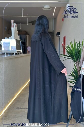 عباية كريب ملكي اسود